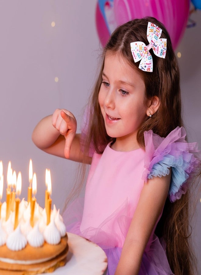 Miroksh 4pcs Happy Birthday Hair Bows Clips Cheer Barrettes for Little Teens Toddler Baby Girls Pink Hair Accessories 1 2 3 4 5 6 Years Birthday Party Dress Outfit Decoration Stuff Gift - Image 3
