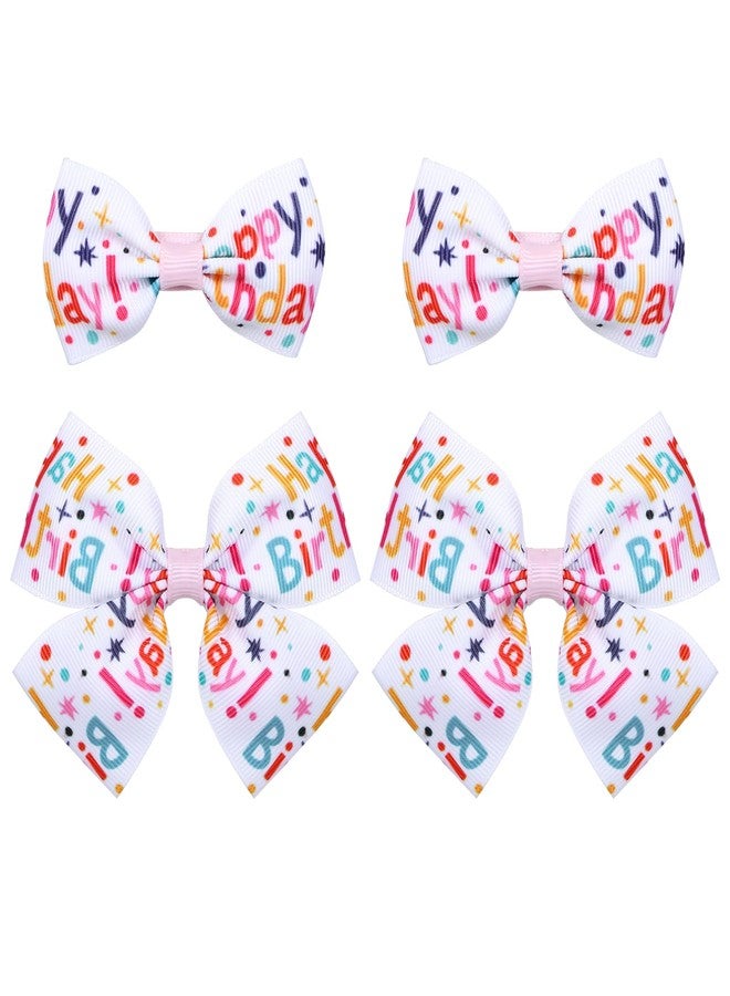 Miroksh 4pcs Happy Birthday Hair Bows Clips Cheer Barrettes for Little Teens Toddler Baby Girls Pink Hair Accessories 1 2 3 4 5 6 Years Birthday Party Dress Outfit Decoration Stuff Gift - Image 1