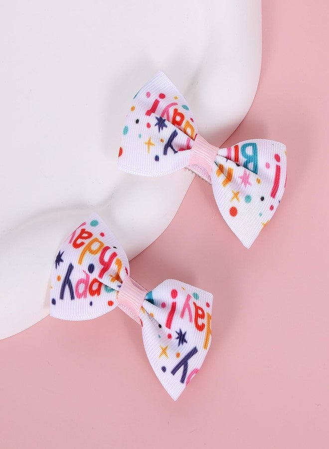 Miroksh 4pcs Happy Birthday Hair Bows Clips Cheer Barrettes for Little Teens Toddler Baby Girls Pink Hair Accessories 1 2 3 4 5 6 Years Birthday Party Dress Outfit Decoration Stuff Gift - Image 5