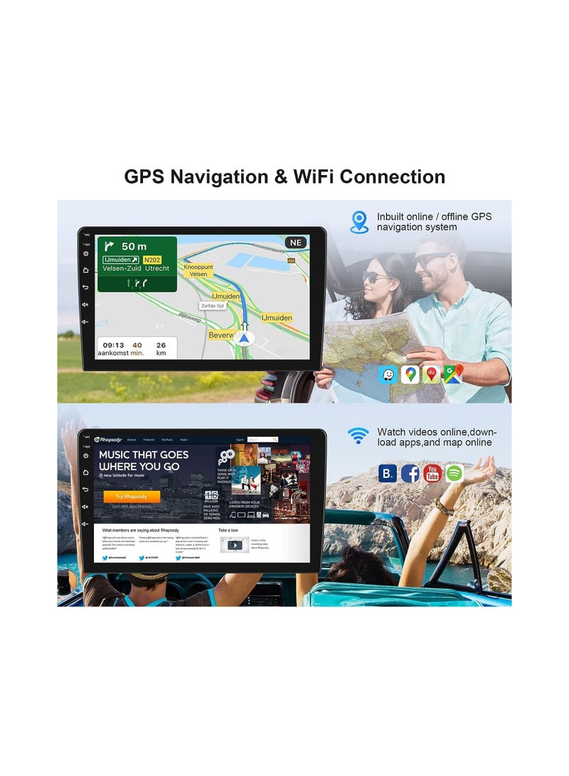 شيزا ستار ستيريو سيارة أندرويد لسيارة تويوتا راف 4 2007-2008 2009-2010 2011-2012، ذاكرة وصول عشوائي 1 جيجابايت، ذاكرة قراءة فقط 32 جيجابايت، شاشة لمس IPS 10 بوصة، ميرورلينك، واي فاي، بلوتوث، مع كاميرا AHD متضمنة - Image 4