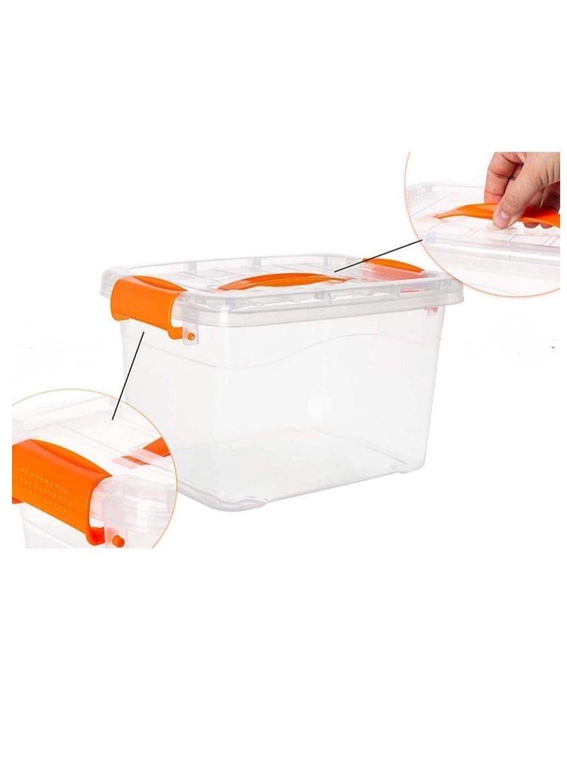 Raxoom 4pcs Plastic Storage Boxes, 10L Clear Stackable Containers With Lockable Lids, Clear Plastic Organizer – Transparent Box Storing Toys, Shoes, Kitchen Items, Snacks, Tools, Medicine - Image 4