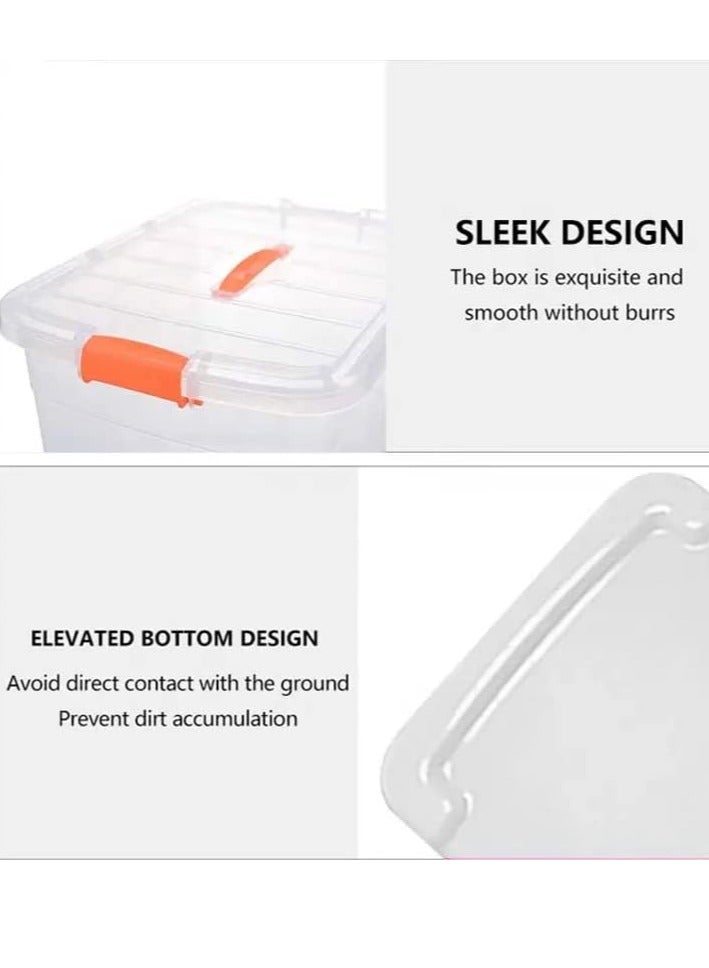 Raxoom 4pcs Plastic Storage Boxes, 10L Clear Stackable Containers With Lockable Lids, Clear Plastic Organizer – Transparent Box Storing Toys, Shoes, Kitchen Items, Snacks, Tools, Medicine - Image 5