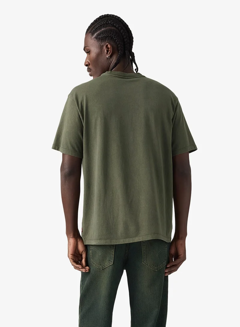 ليفايز تي شيرت بياقة دائرية مطبوع بتصميم كلاسيكي