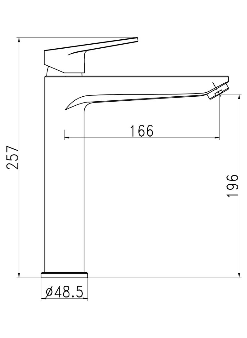 HESANIT Logic Single Lever Bathroom High Basin Faucet With Pop-Up Waste Gold - 4007G - Image 3