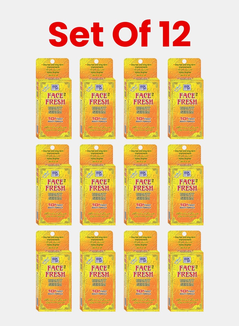 Face Fresh Set of 12 Face Beauty Serum - Vitamin B3 & Glutathione, Clears Pimples & Acne, Lightens & Reduces Pigmentation, Moisturizing, For All Skin Types 7ml - Image 1