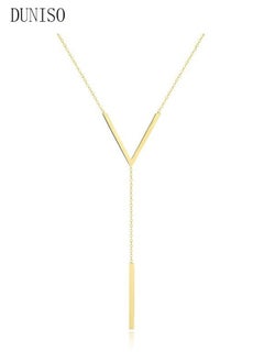 DUNISO V-Shaped Pendant Necklace For Women and Girls Trendy Fashion Accessories with a Unique Minimalist Vibe Fashion Jewelry Dress Accessories  - Image 4