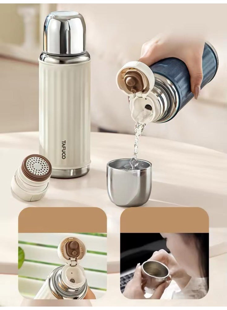 Tafuco Japanese Premium Quality Stainless Steel Water bottle, Back to school, Perfect Gift for Him and Her - 500ml, Blue - Image 4
