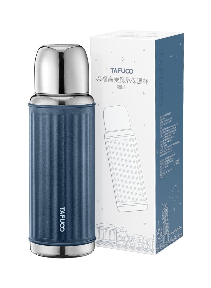 Tafuco Japanese Premium Quality Stainless Steel Water bottle, Back to school, Perfect Gift for Him and Her - 500ml, Blue - Image 1