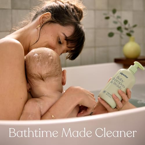 Pipette Vanilla + Ylang Ylang Wash and Lotion Duo, Pack of 2, Clean, Includes Baby Body Wash and Lotion for Newborns and Kids, Tear-Free Bath Time, Baby Bath and Newborn Essentials, Non-toxic - Image 5