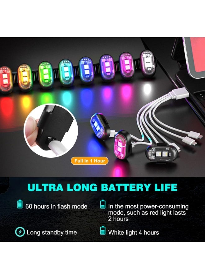 YelaJoy 6 PCS Wireless LED Lights for Car with Remote Control, Halloween Wireless LED Strobe Lights 8 Colors USB Charing IP65 Waterproof Anti-Collision Warning Light for Car Interior Truck Drone Aircraft Bike - Image 3