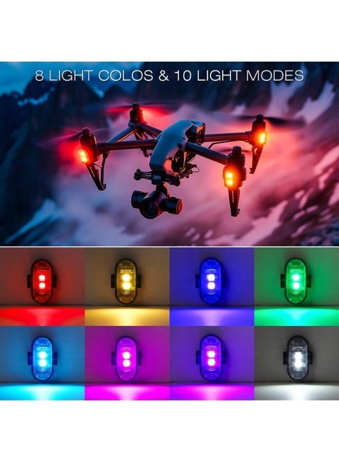 YelaJoy 6 PCS Wireless LED Lights for Car with Remote Control, Halloween Wireless LED Strobe Lights 8 Colors USB Charing IP65 Waterproof Anti-Collision Warning Light for Car Interior Truck Drone Aircraft Bike - Image 5