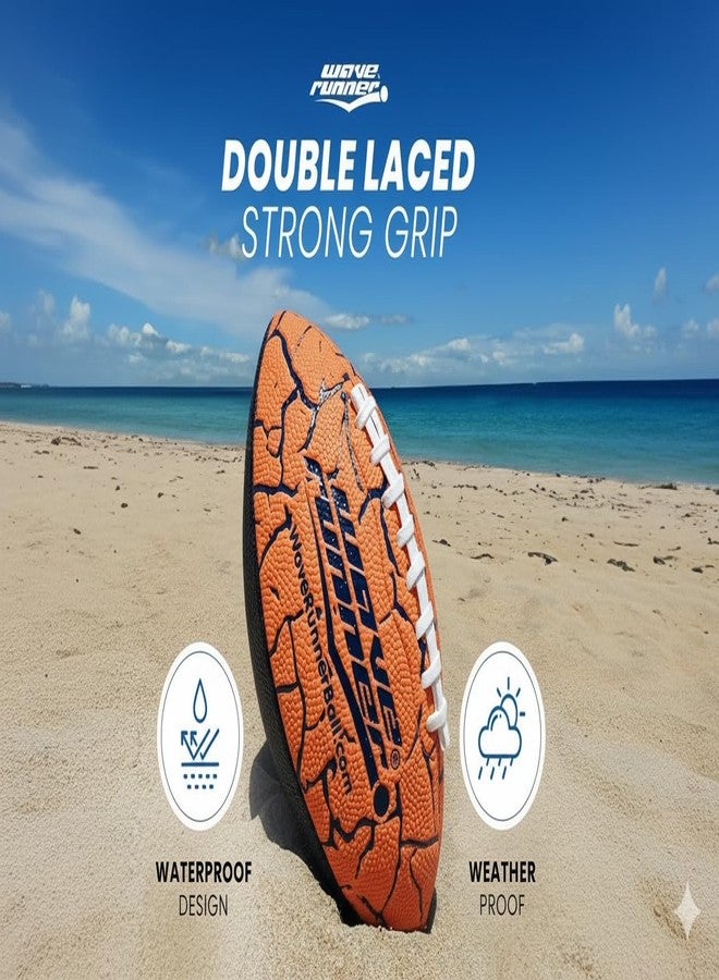 Wave Runner Junior Football, 9.25 Size, Waterproof Double-Laced Ball, for Beach, Pool, Indoor Outdoor Play - Image 3