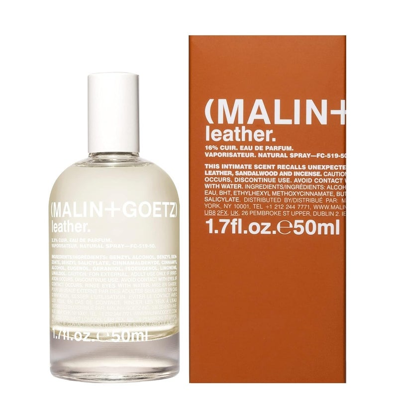 Malin  Goetz Leather Eau de Parfum 17 Fl Oz  Men  Womens Perfume Modern Fragrance Rustic Wood Scented Perfume Vintage Leather Scent Vegan  Cruelty Free