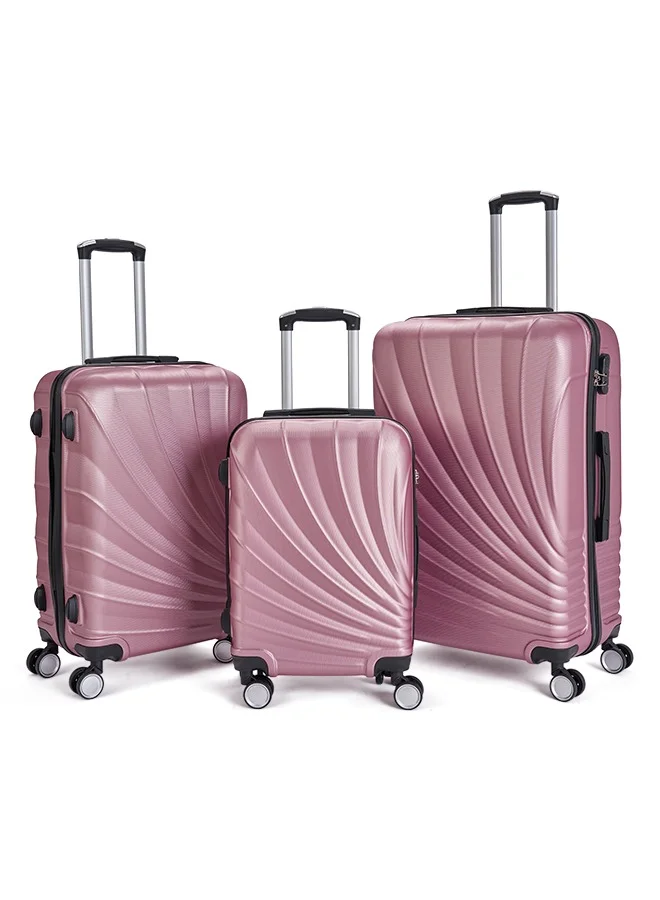 LIMRA Travel Bags From limra it consists of 3 luggage bags with a modern design and a solid rosegold color