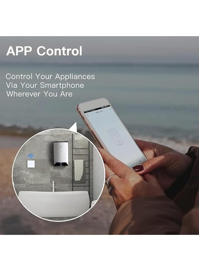 UanTii 40A 8000W Smart Water Heater Switch Tuya Wifi Boiler Switch Air Conditioner Switch Timing and Schedule,Neutral wire required,Works with Alexa and Google Home (Black) - Image 3