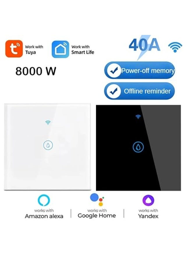 UanTii 40A 8000W Smart Water Heater Switch Tuya Wifi Boiler Switch Air Conditioner Switch Timing and Schedule,Neutral wire required,Works with Alexa and Google Home (Black) - Image 4