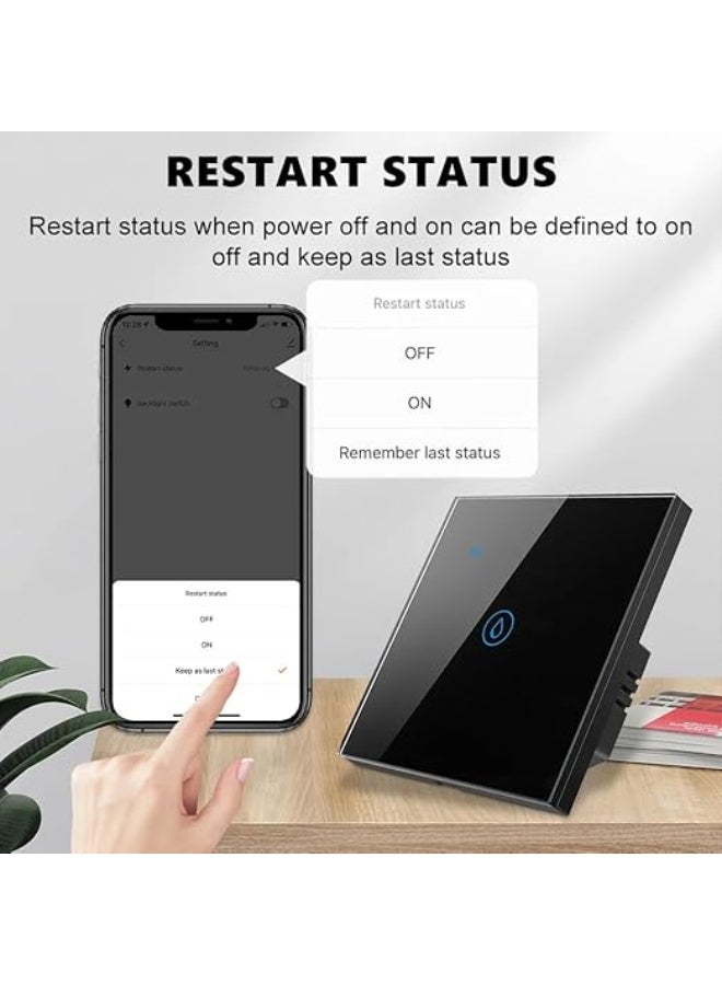 UanTii 40A 8000W Smart Water Heater Switch Tuya Wifi Boiler Switch Air Conditioner Switch Timing and Schedule,Neutral wire required,Works with Alexa and Google Home (Black) - Image 2