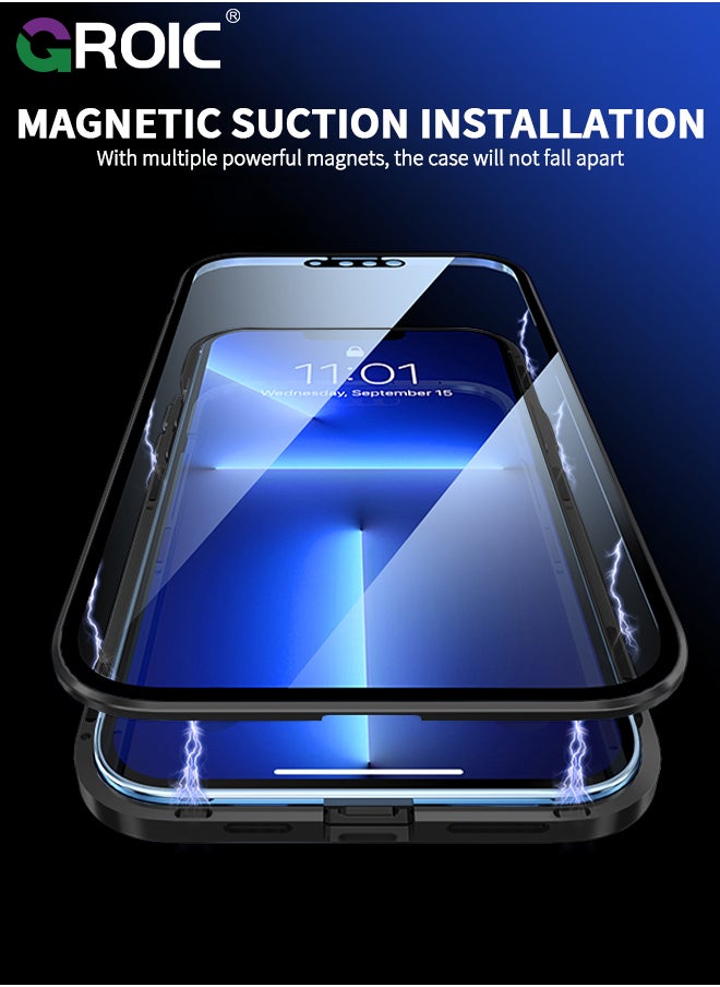 GROIC - Privacy Magnetic Case for iPhone 15 Pro Max with Anti Peeping, Magnetic Tempered Glass Double-Sided Phone Case iPhone 15 Pro Max Screen Protector, Casefor iPhone 15 Pro Max - Image 1