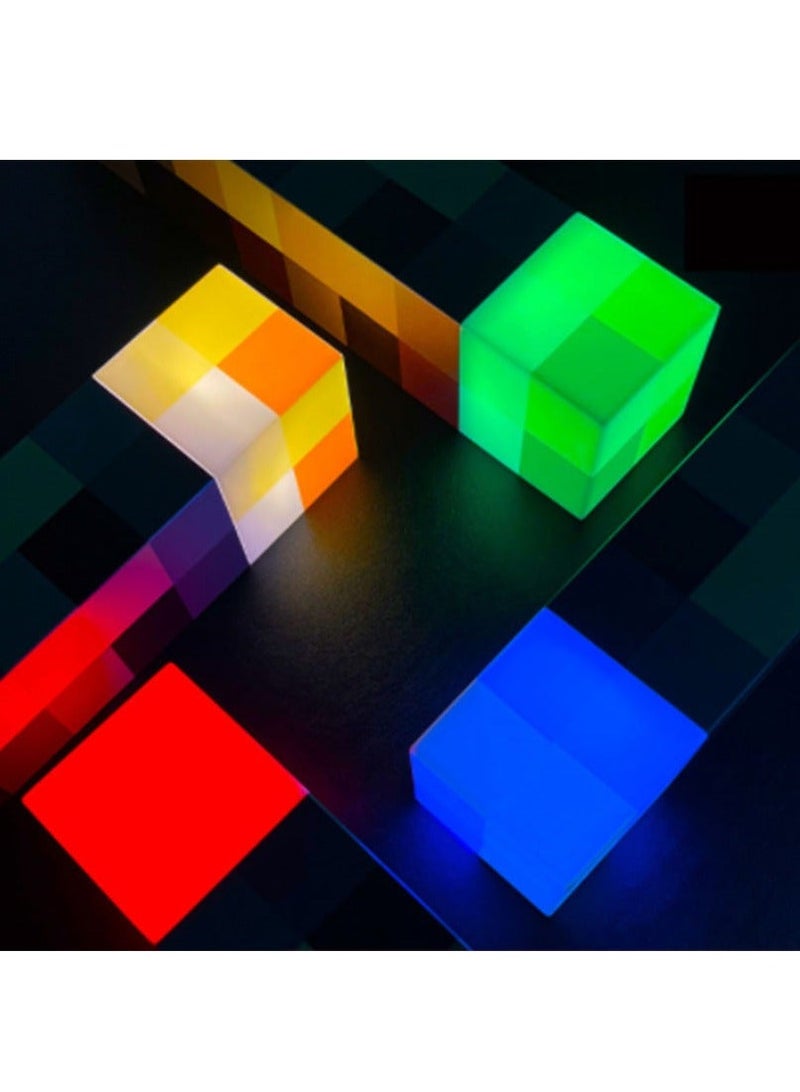 Minecraft Pixel Style Rechargeable Light 4 Colours 2 Modes Voice Control Perfect Gift For Home Decor Fans Kids GamingTable Bedroom LivingRoom PlayRoom - Image 3