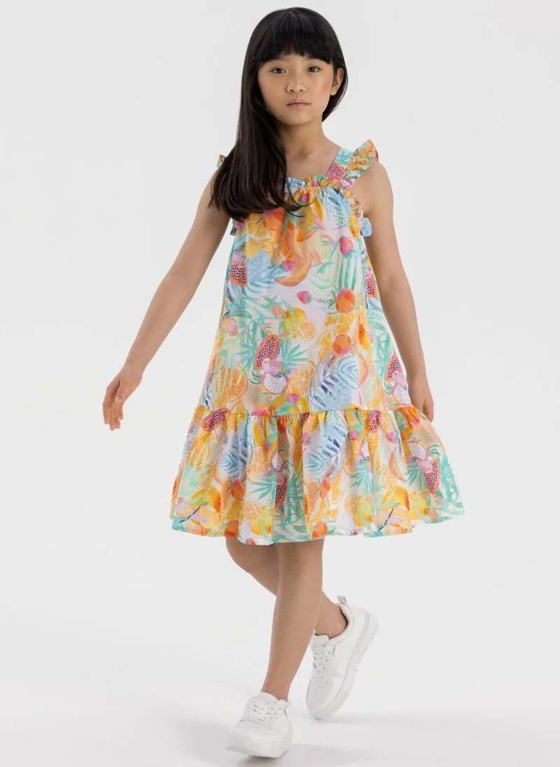 MINOTI Teens Shoulder Strap Tiered Dress With Frill