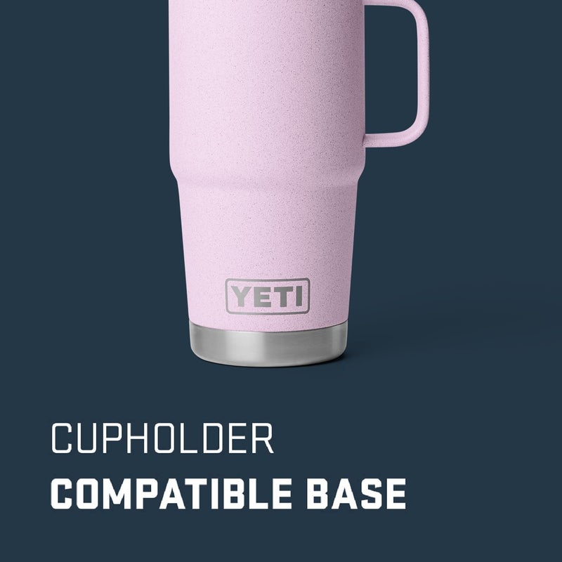 YETI Rambler 20 oz Travel Mug, Stainless Steel, Vacuum Insulated with Stronghold Lid, Cherry Blossom - Image 3