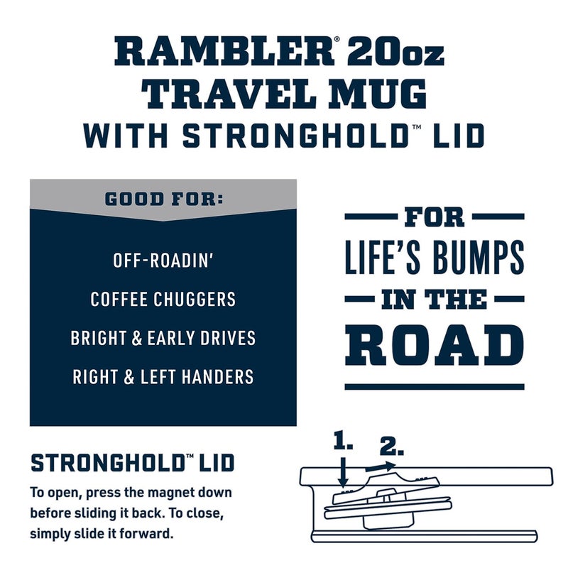 YETI Rambler 20 oz Travel Mug, Stainless Steel, Vacuum Insulated with Stronghold Lid, Cherry Blossom - Image 2