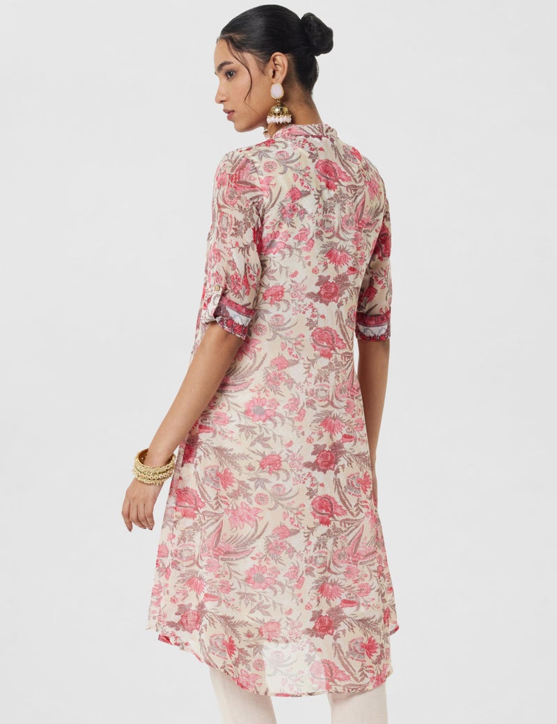 BIBA Women Printed Straight Kurta Mix and Match(Assorted KURTA20405_Cream_40) - Image 3