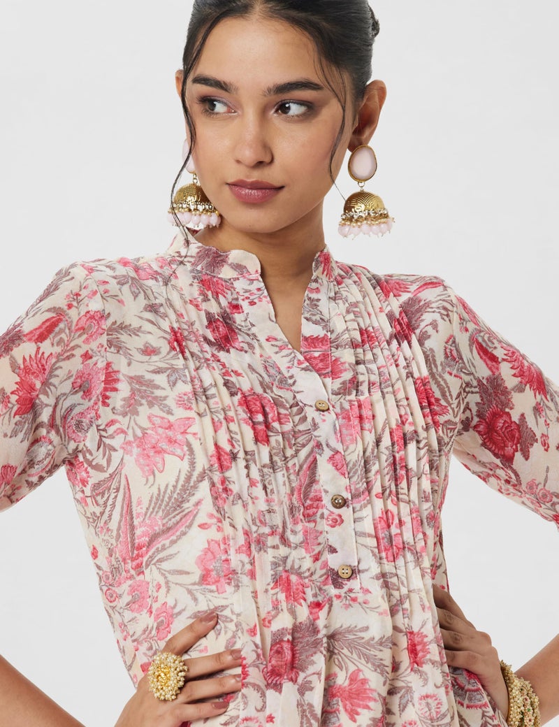 BIBA Women Printed Straight Kurta Mix and Match(Assorted KURTA20405_Cream_40) - Image 4