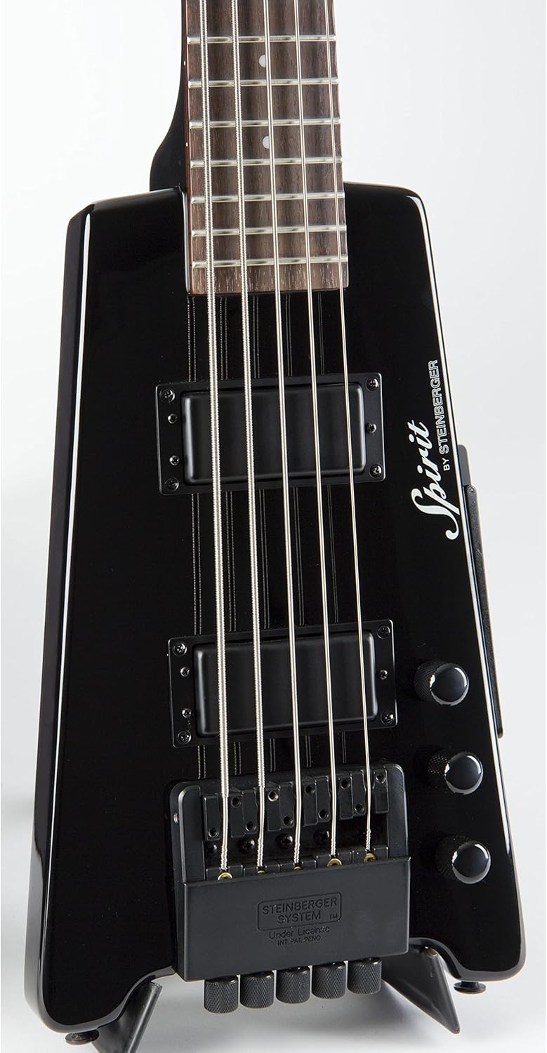 Steinberger Spirit XT25 Standard 5 String Bass Guitar, Black with Gig Bag - Image 5