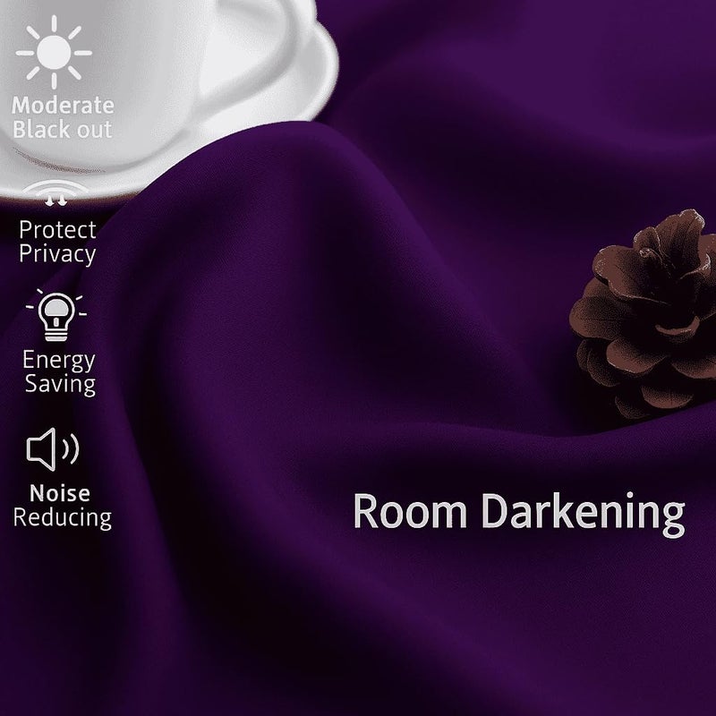 AMALI Elegant Blackout Curtains 2 Panel Set,16 Grommets, Size (L 274 x W 132) cm) for Living Room and Bedroom Shiny Polyester Fabric - Image 3