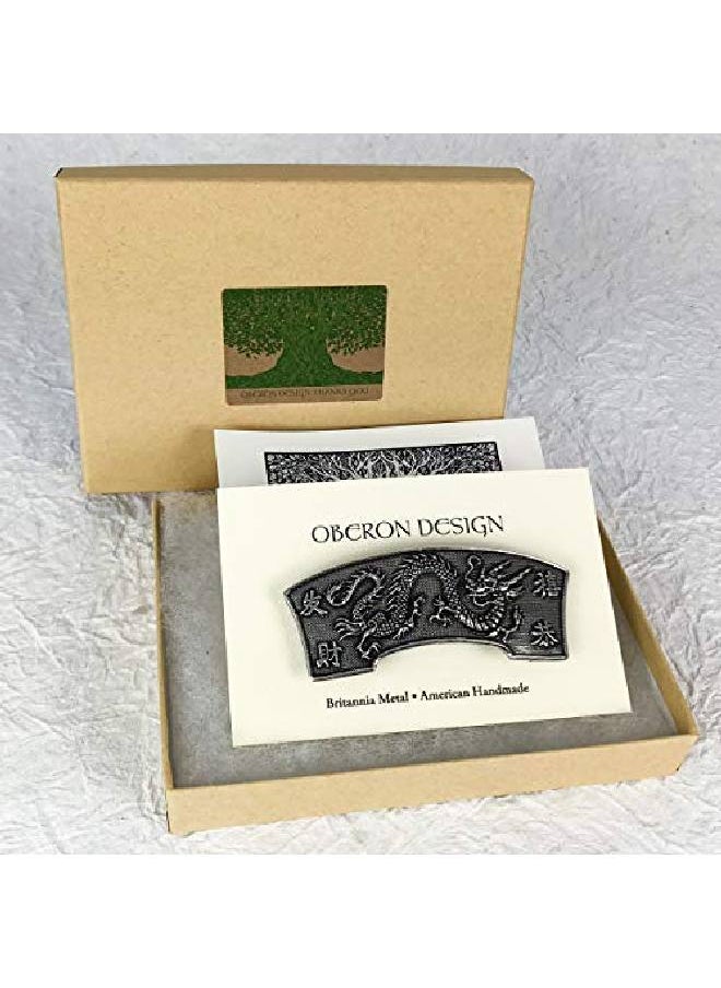 Oberon Design - Dragon Hair Clip Hand Crafted Metal Barrette Made In The Usa With A Medium 70Mm Clip By - Image 1