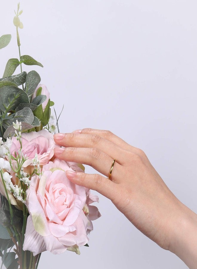 TRUMIUM 2mm 24K Gold Plated Tungsten Rings for Women Plain Thin High Polish Engagement Wedding Band Size 7 - Image 4