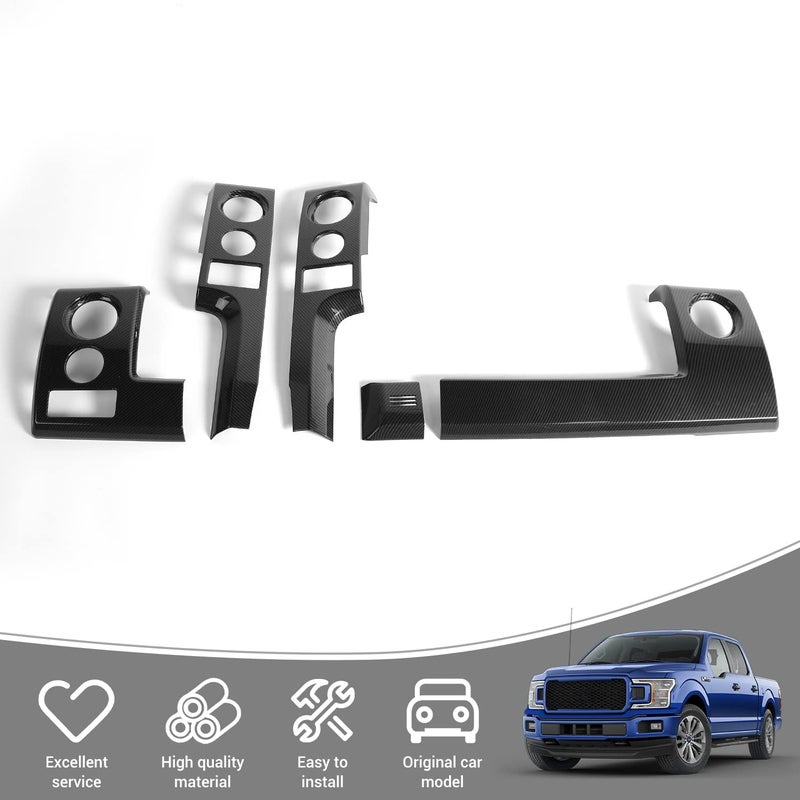PDKLIN F150 Interior Trim Kit - Carbon Fiber Dashboard Panel Cover & Headlight Switch Bezel for Ford F150 (2009-2014) - Image 4