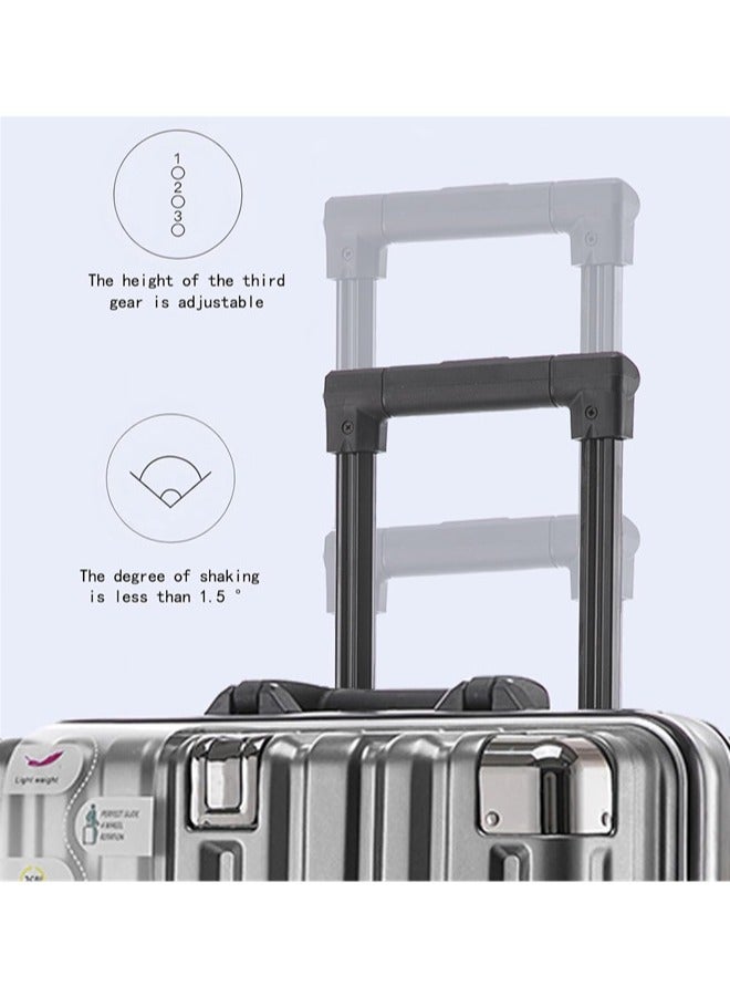 دنزوز مجموعات الأمتعة 3 قطع الإطار من الألومنيوم تحمل على ذلك وفحص حقيبة PC ABS قشرة TSA قفل TSA لا سحاب - Image 3