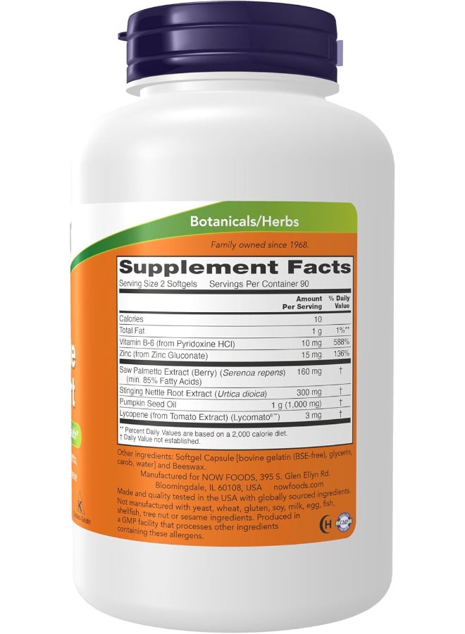 Now Foods Prostate Health Support - 180 Softgels - Image 2