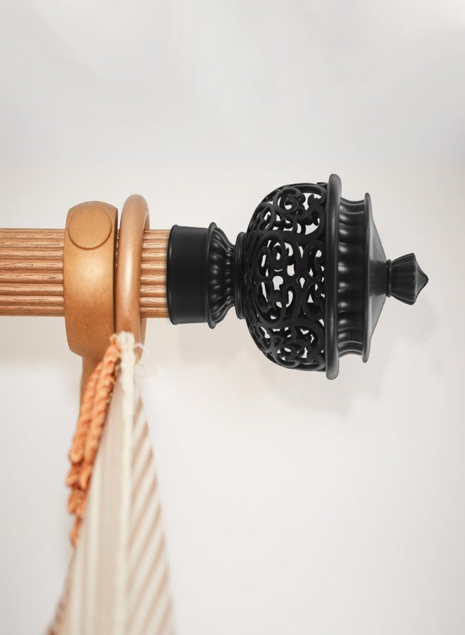 Amosfun 12 pcs Curtain Rod End Caps Hollow Window Curtain Rod Decorative Finials Easy in Installation Fits Diameter 28mm - Image 3