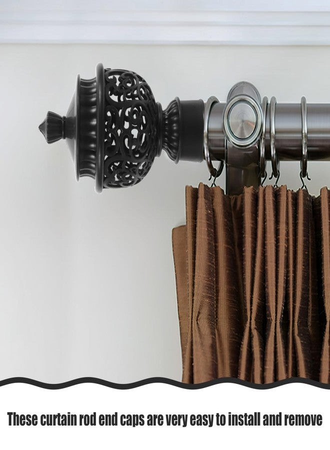 Amosfun 12 pcs Curtain Rod End Caps Hollow Window Curtain Rod Decorative Finials Easy in Installation Fits Diameter 28mm - Image 4