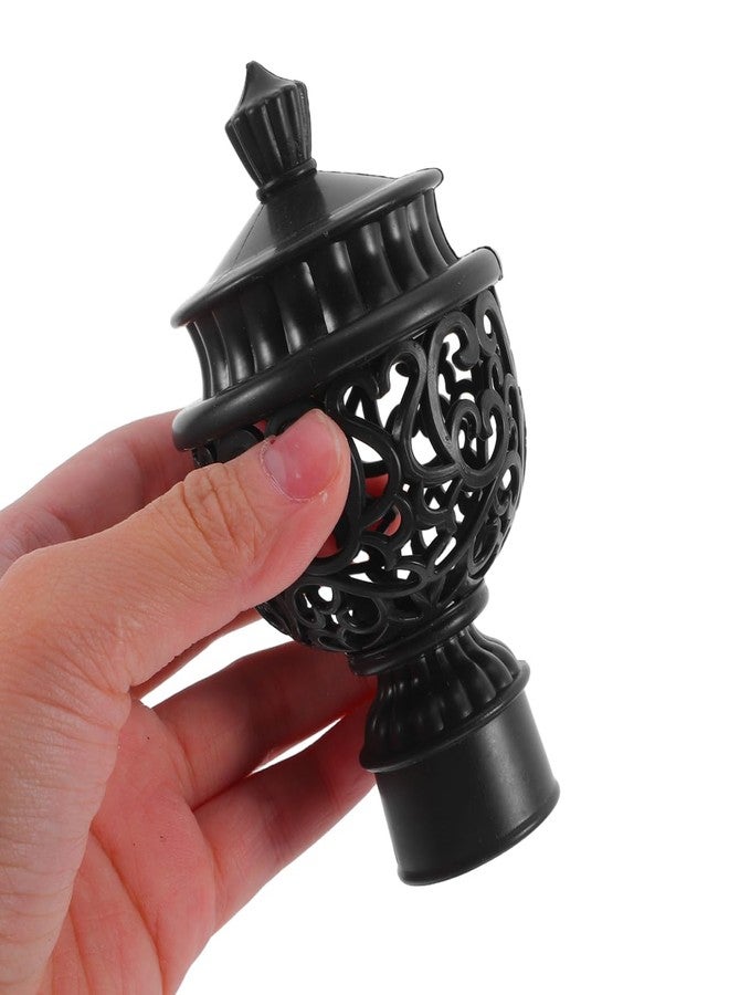 Amosfun 12 pcs Curtain Rod End Caps Hollow Window Curtain Rod Decorative Finials Easy in Installation Fits Diameter 28mm - Image 5