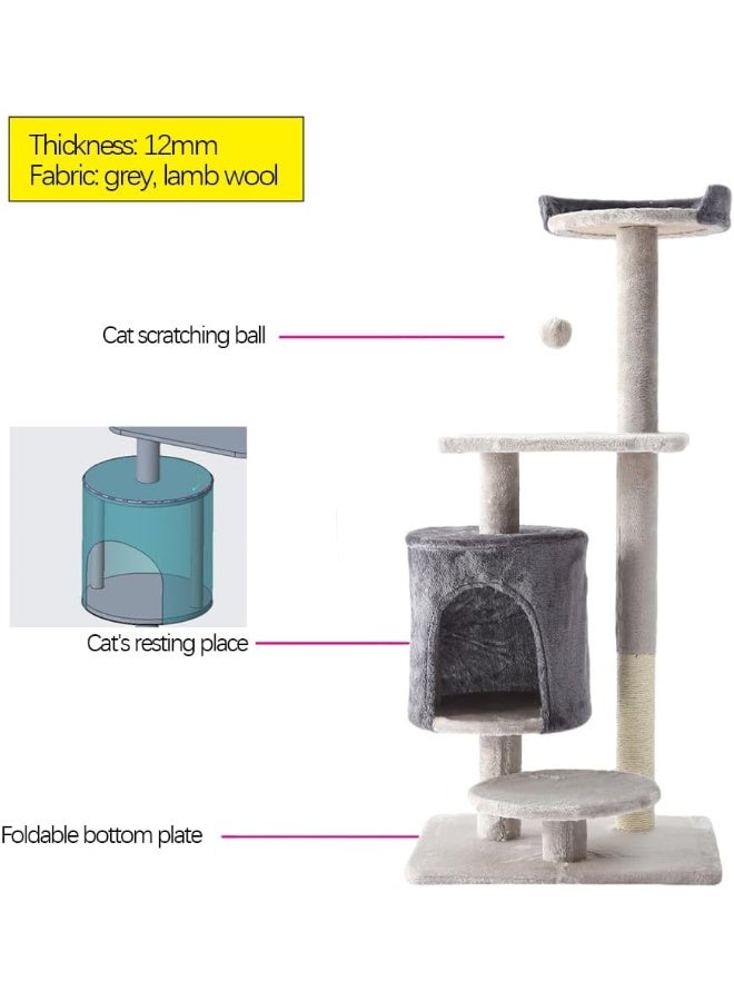 NeoStyle Cat Tower, Indoor Cat Tree With Sisal Covered Catch Posts and Plush Catch Balls, Suitable for Small and Medium-sized Cats - Image 4