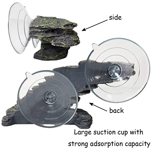 kathson Turtle Basking Platform Baby Tortoise Climbing Ramp Shale Reptiles Dock Resting Terrace Stone Small Aquarium Ornament Rock Landscaping Decoration for Frogs Newts (Small size:6.0”Lx2.7”Wx2.7”H) - Image 5