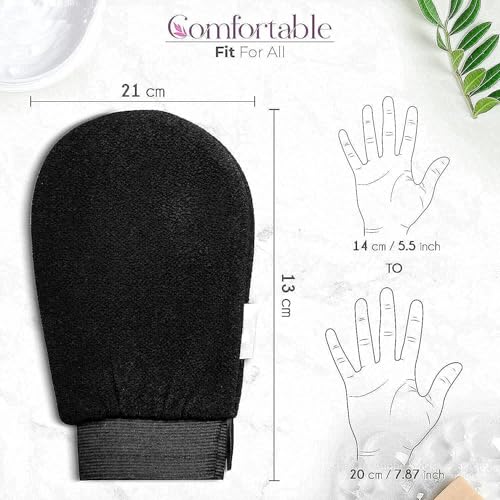 T TOPLINE Dead Skin Gloves for Dead Skin Bath Scrub Glove Body Whitening Body Exfoliator Mitt (Black) - Image 5