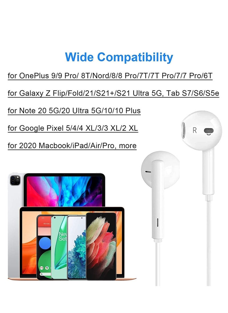 ماركة غير محددة - سماعات راس USB C، سماعات اذن هاي فاي ستيريو بتقنية هاي فاي لتقليل الضوضاء مع ميكروفون وتحكم في مستوى الصوت متوافقة مع سامسونج S20/S10، واوي P40/P30/ميت 20، جوجل بكسل 5/4/3/2XL وغيرها، سلكي، في الاذن - Image 1