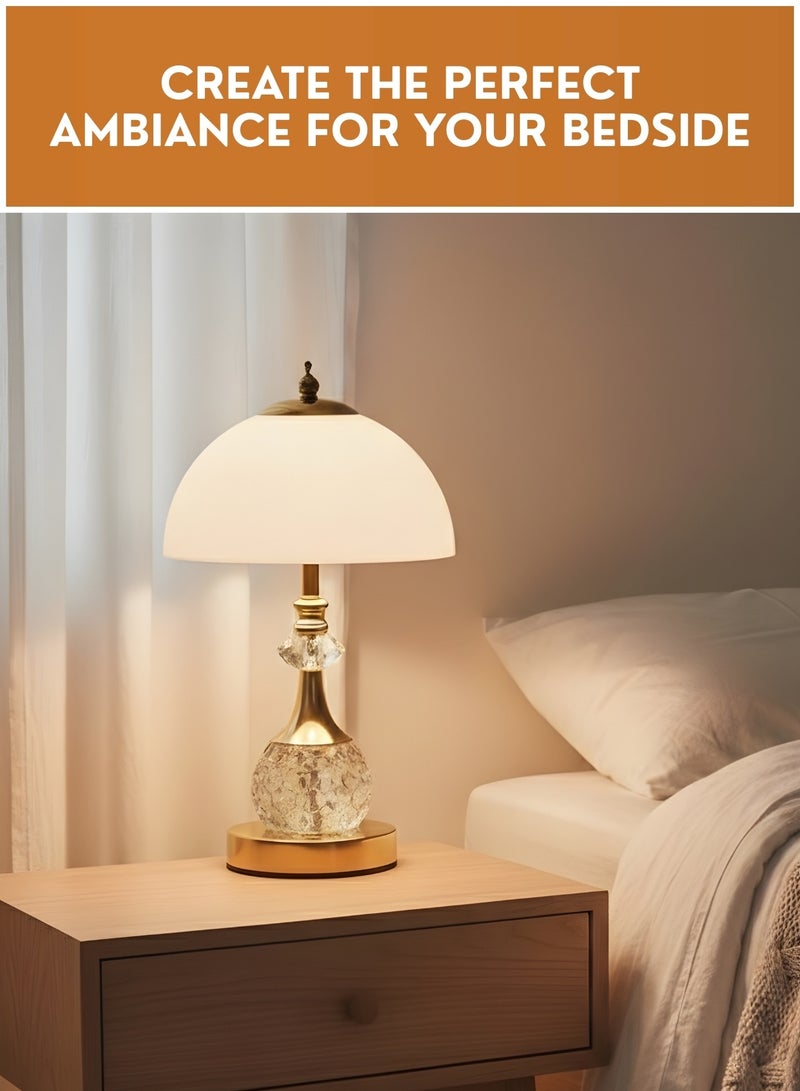 مصباح طاولة يعمل باللمس مع شحن USB - مصباح ليلي عصري بجانب السرير لغرفة النوم وغرفة المعيشة والمكتب، مصباح طاولة ديكوري ذو إضاءة محيطية - Image 4