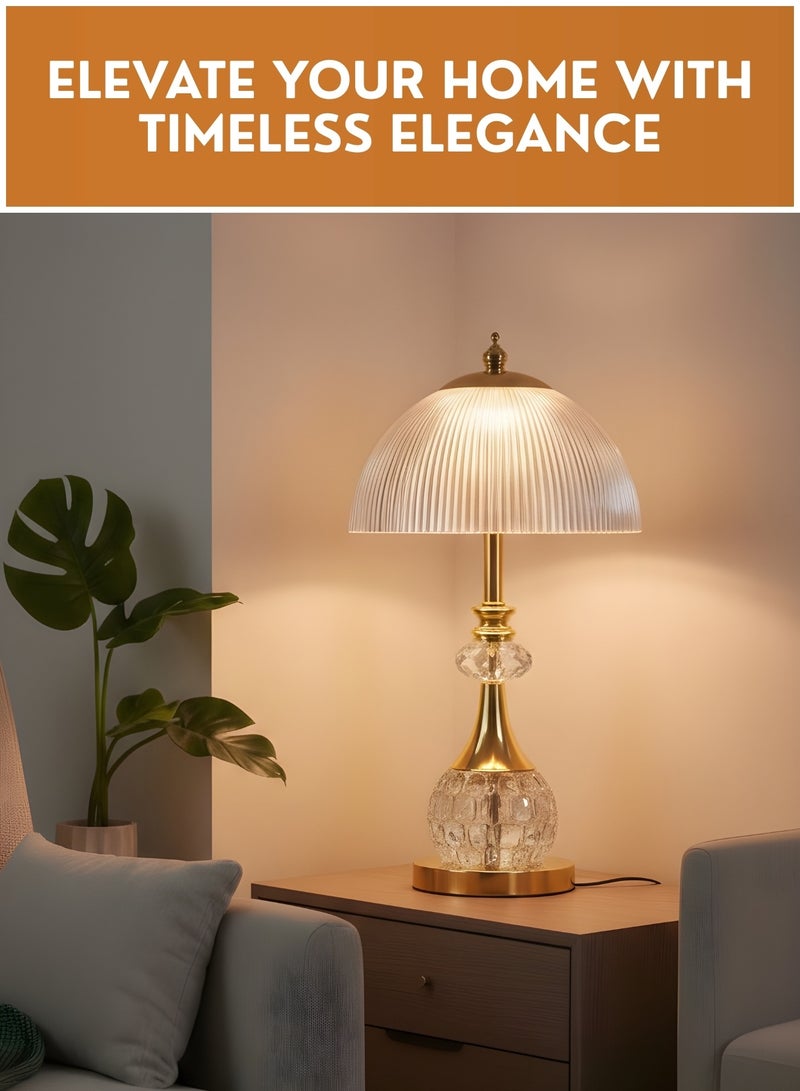 مصباح طاولة يعمل باللمس مع شحن USB - مصباح ليلي عصري بجانب السرير لغرفة النوم وغرفة المعيشة والمكتب، مصباح طاولة ديكوري ذو إضاءة محيطية - Image 5