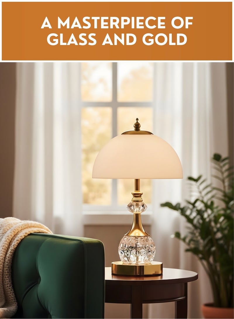 مصباح طاولة يعمل باللمس مع شحن USB - مصباح ليلي عصري بجانب السرير لغرفة النوم وغرفة المعيشة والمكتب، مصباح طاولة ديكوري ذو إضاءة محيطية - Image 3