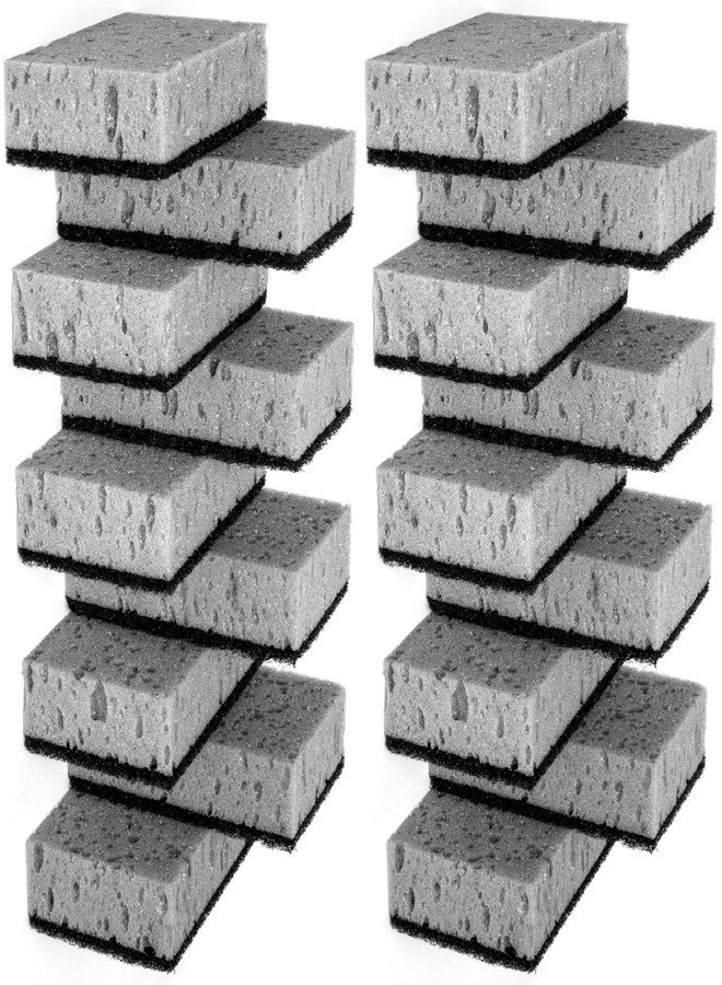Okleen Multi Use Scrub Sponges. Made in Europe (Grey, 18 Pack) - Image 1