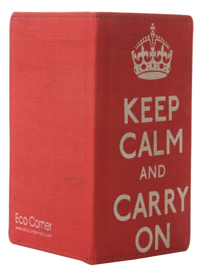 Eco Corner - Keep Calm - Passport Folder - 100% Cotton/Washable/Printed/Flap Closure - Image 3