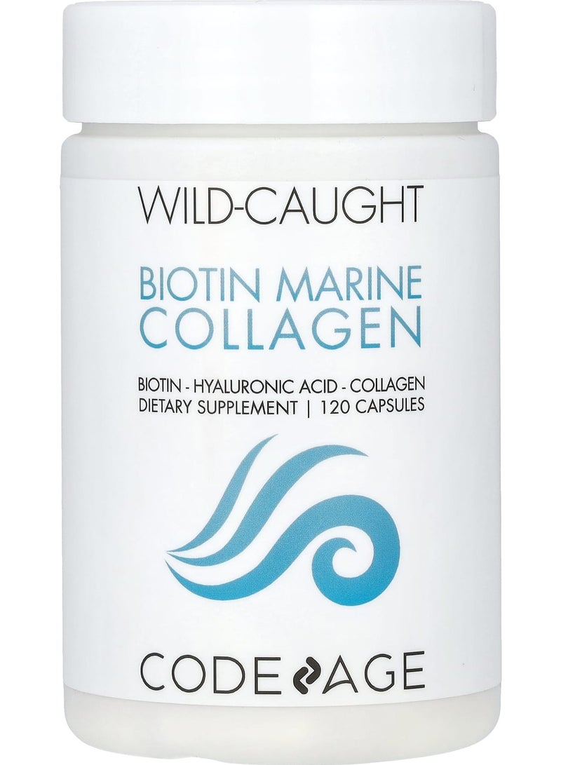 Codeage Biotin Marine Collagen, Wild Caught, 120 Capsules