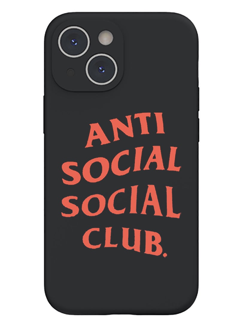 Theodor - Protective Slim Fit Case Liquid Silicone Cover with Full Body Protection Anti-Scratch Shockproof Case For iPhone 15 Plus Black - Anti social social club - Image 1