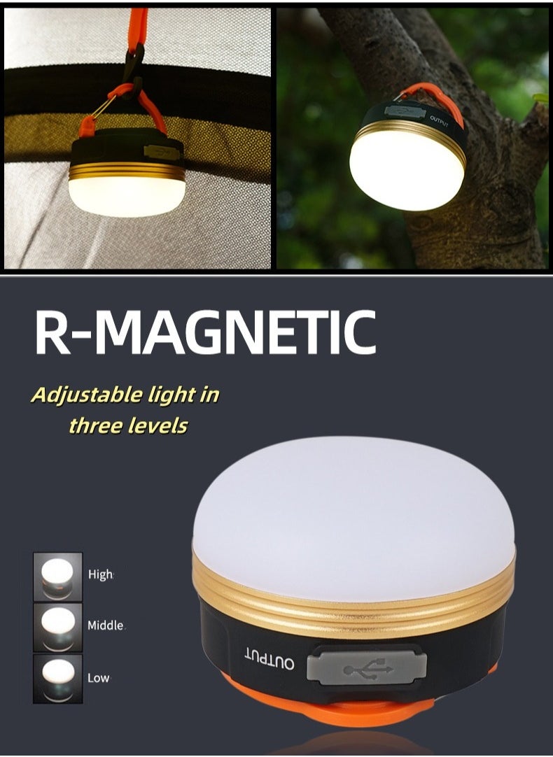 Generic LED Camping Light, Rechargeable & Portable Tent Light, ,3 Light Modes,1200mAh Power Bank,with Magnet Base,Electric Lantern Flashlight for Camping/Hiking/Fishing/Hurricane/Emergency(2 Packs)  - Image 4